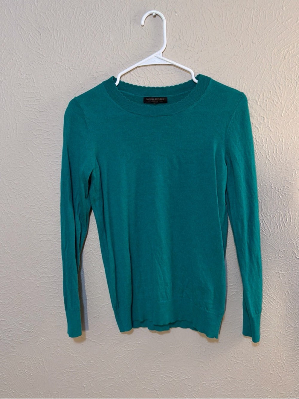 Banana Republic Teal Merino Wool Crewneck Sweater